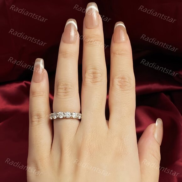 NEW Certified 4~5ct. t.w. 4mm Moissanite Full Eternity Band Ring - Picture 7 of 7